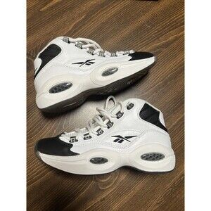 Reebok Question Mid Concord Junior SZ 6 Black White "Why Not Us" Allen Iverson